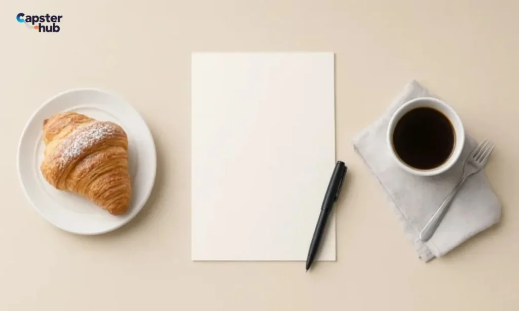 Pastry and Menu Flat Lay Captions