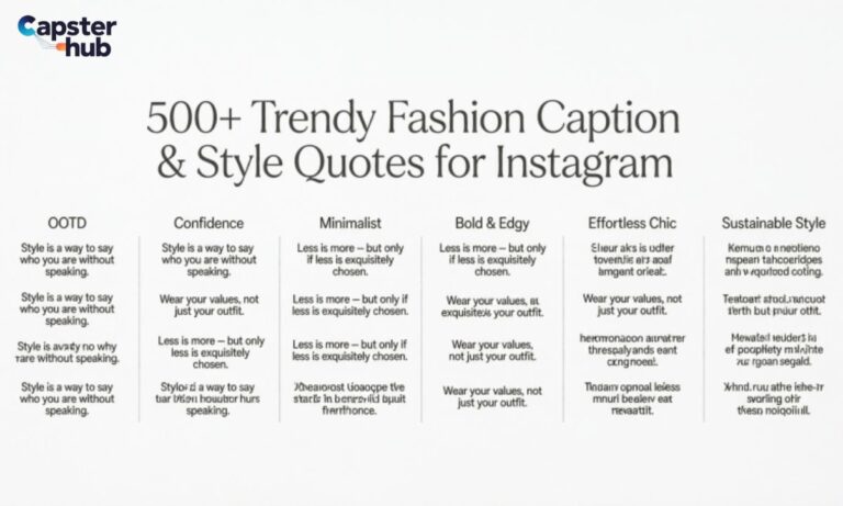500+Trendy Fashion Caption & Style Quotes for Instagram