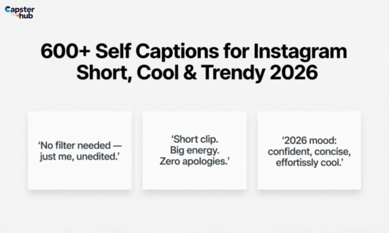 600+ Self Captions for Instagram Short, Cool & Trendy 2026