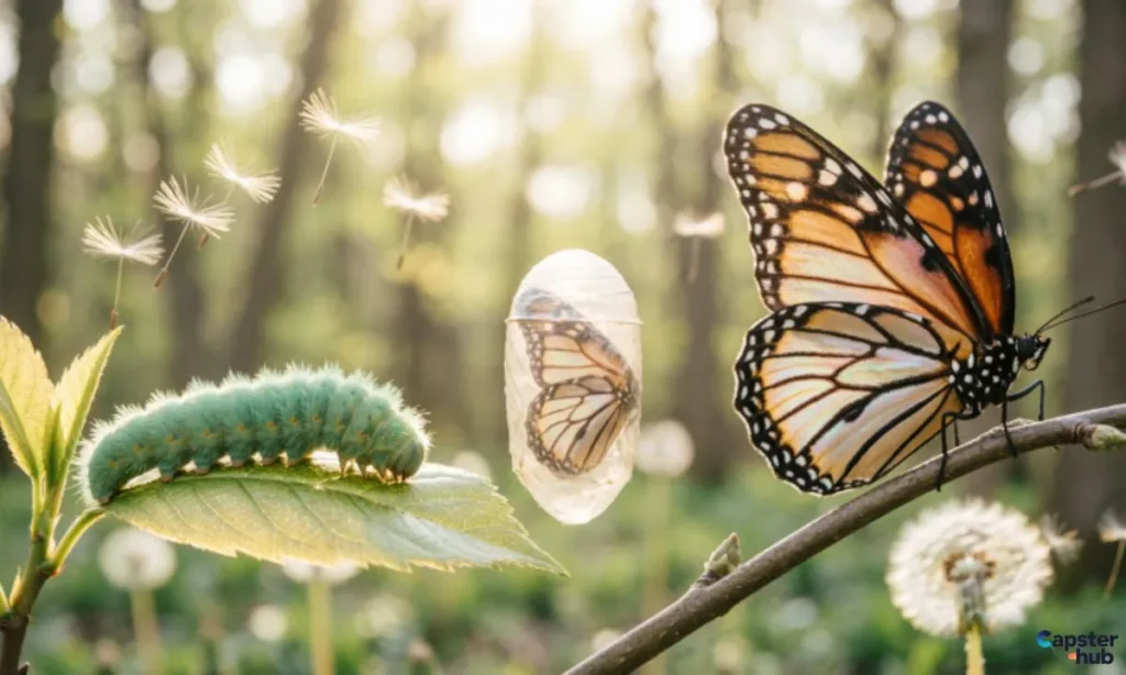Caterpillar to Butterfly Captions About Growth