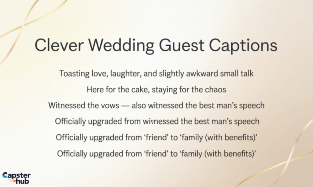 Clever Wedding Guest Captions