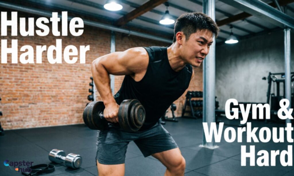 Hustle Harder Gym & Workout Hard Captions