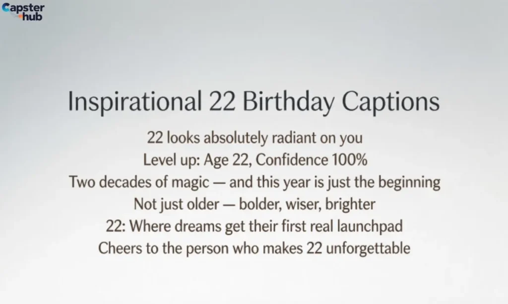 Inspirational 22 Birthday Captions