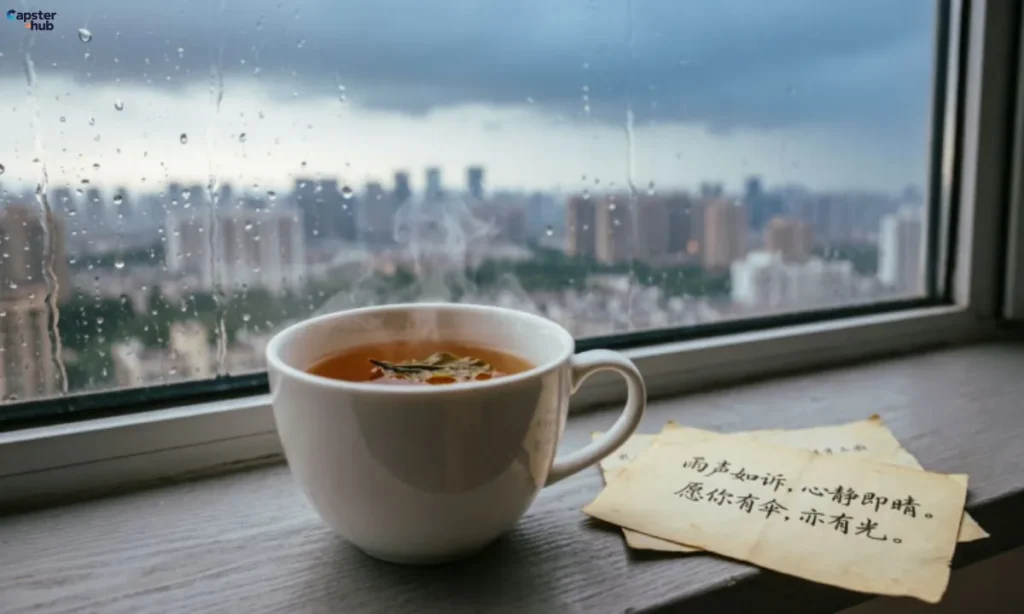 Sentimental Captions for Rainy Moments