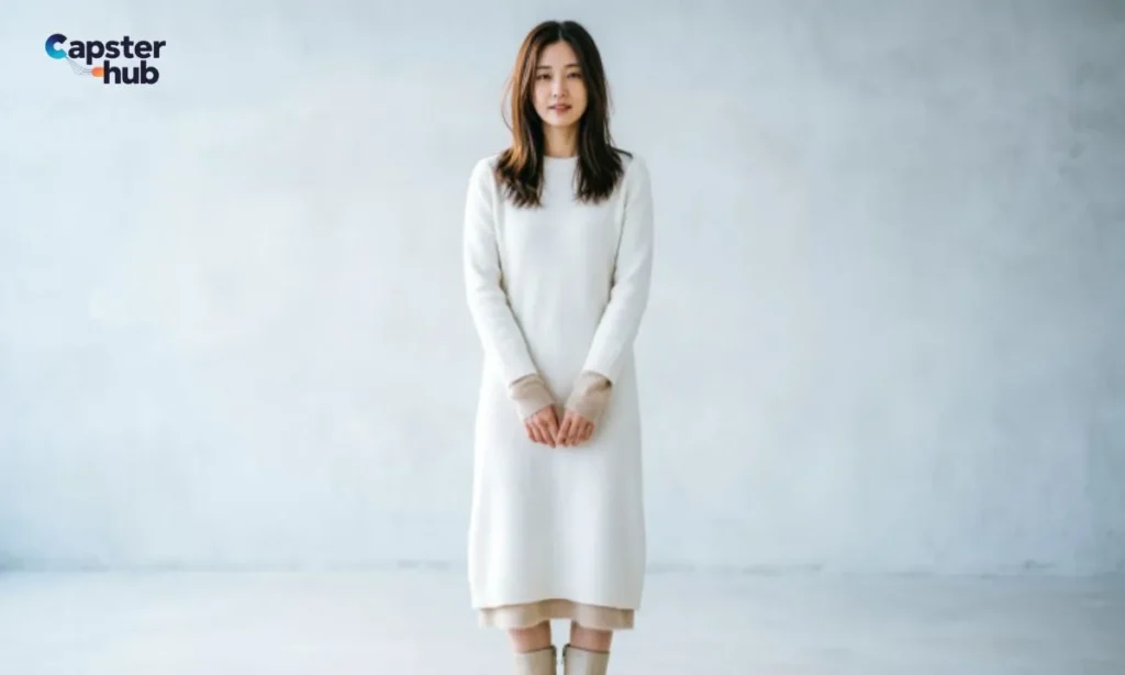 Autumn & Winter White Dress Captions